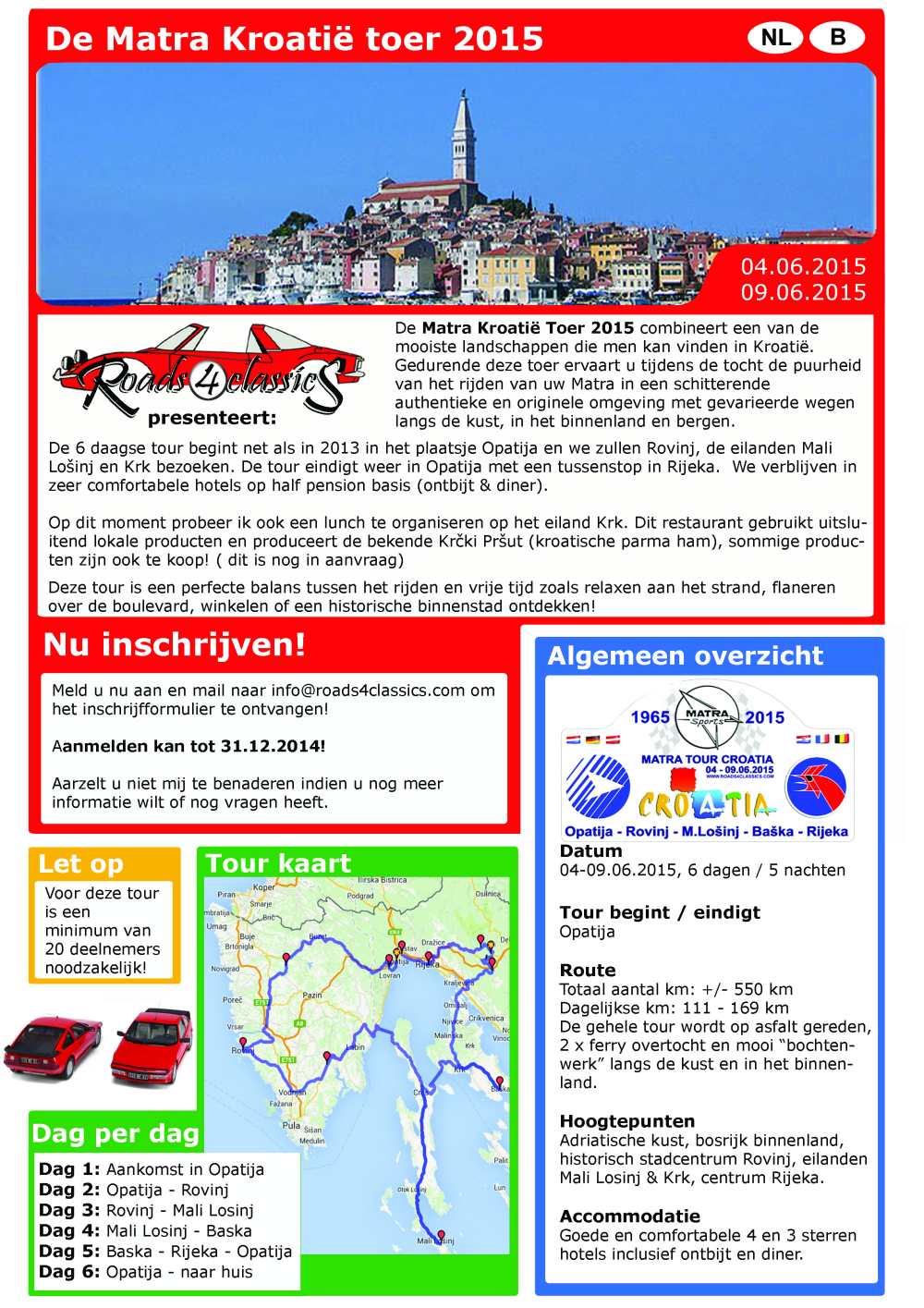 Overzicht Matra Tour 2015