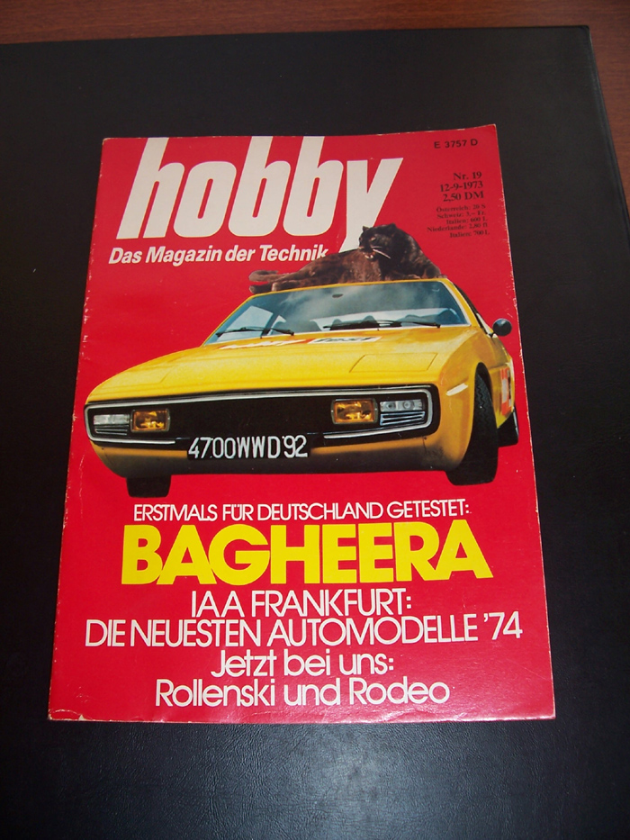 Duits tijdschrift uit september '73 met de eerste voorstelling van de type I